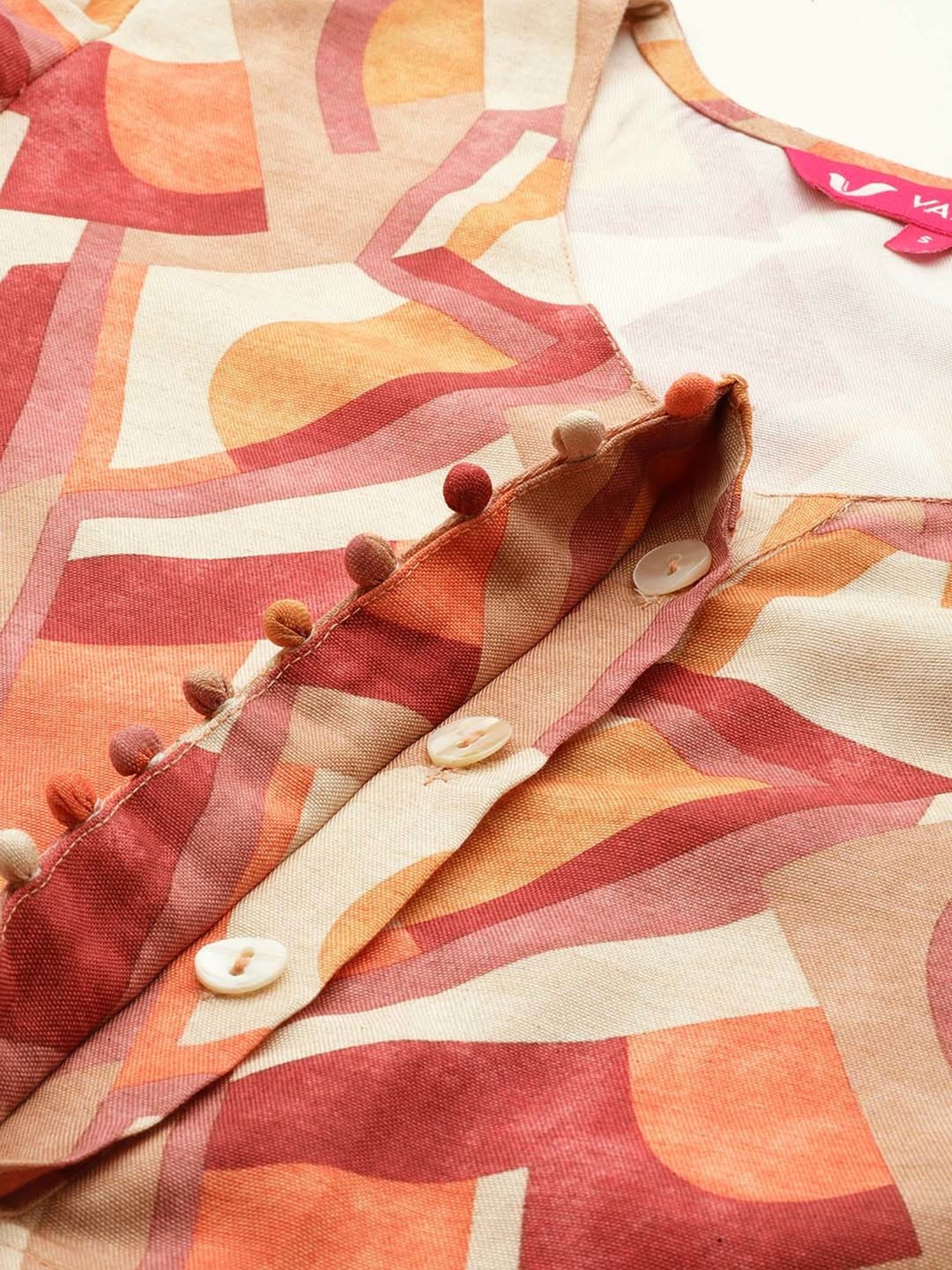 Varanga Beige Printed Crop Top Palazzo Set