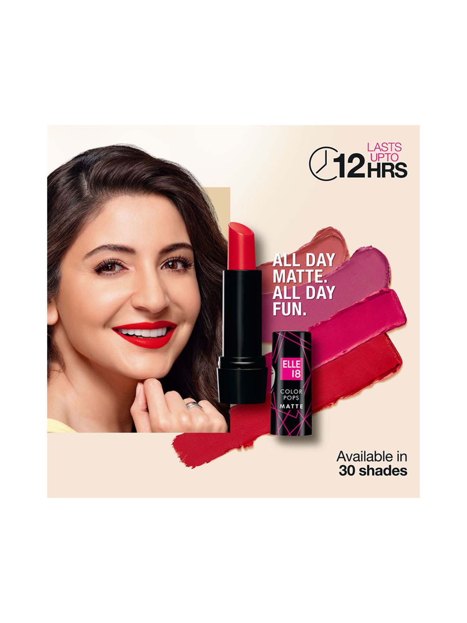 Elle 18 Color Pops Matte Lipstick R31 Crazy Red - 4.3 gm