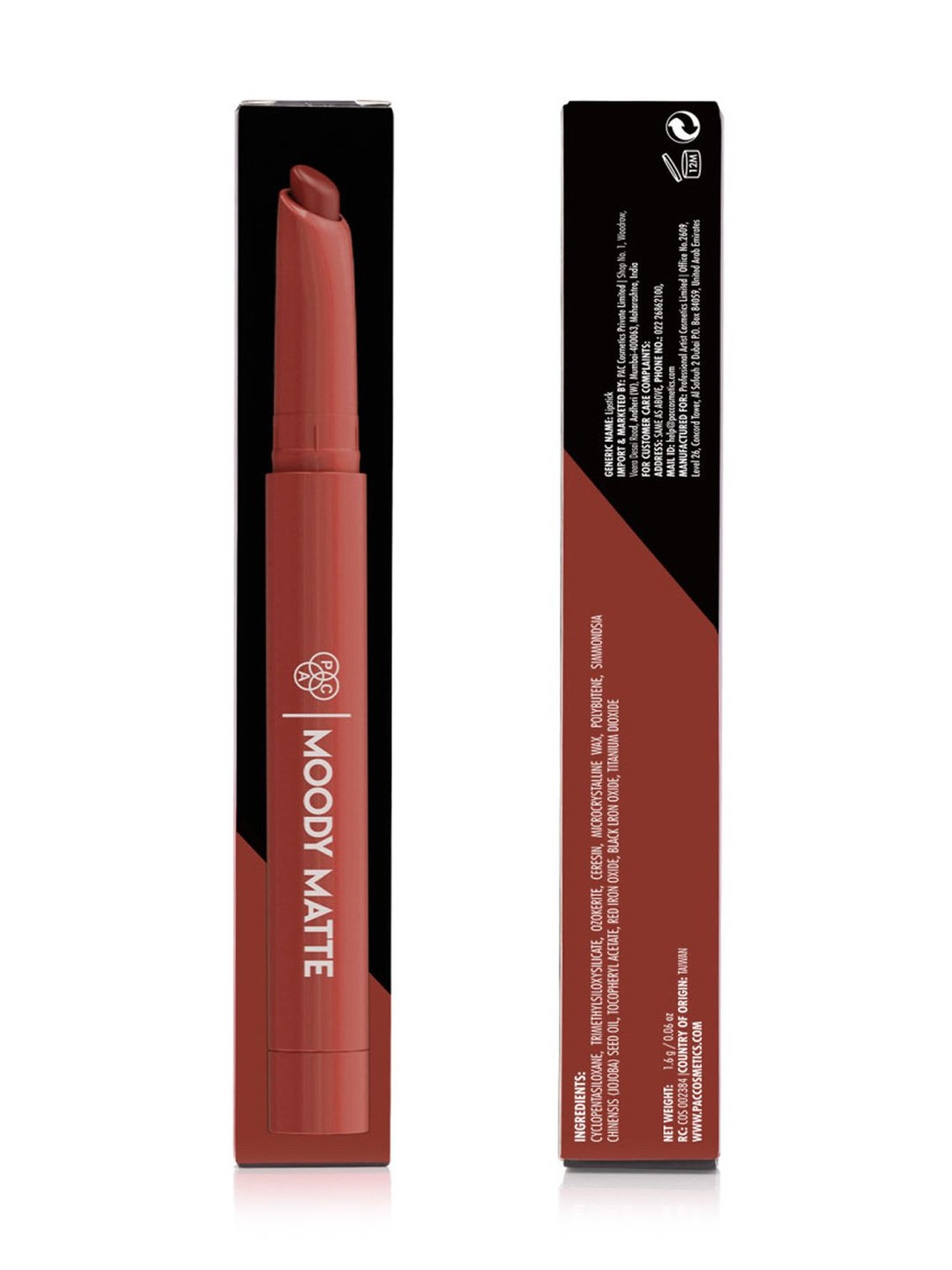 PAC Moody Matte Lipstick Brunch Munch - 1.6 gm