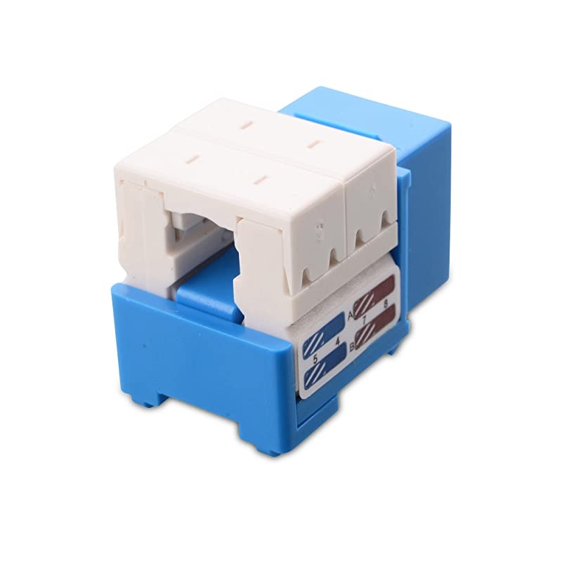 UL Listed 25Pack RJ45 Keystone Jack in Blue with Keystone PunchDown Stand