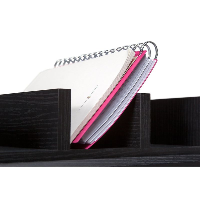 kathy ireland Home by Bush Furniture Connecticut 60W Organizer, Black Suede Oak KI40102-03