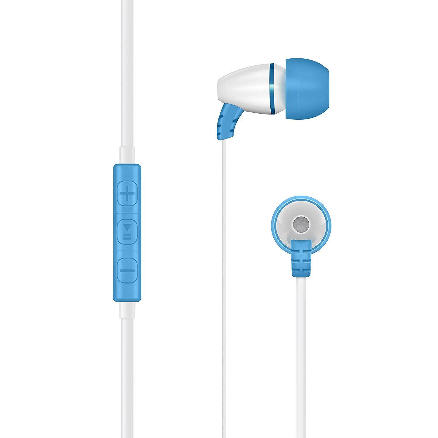 LilGadgets BestBuds Volume Limited in-Ear Headphones with Mic for Children/Kids (Includes Travel case and Splitter)