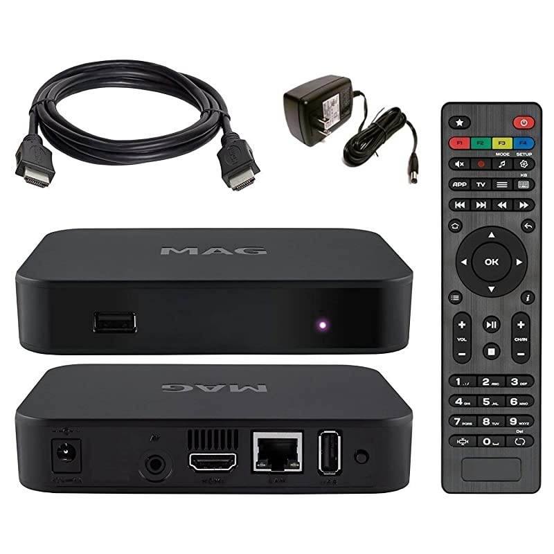 MAG322 IPTV Box No Built-in WiFi + HDMI Cable + Remote + Power Adapter + Battery