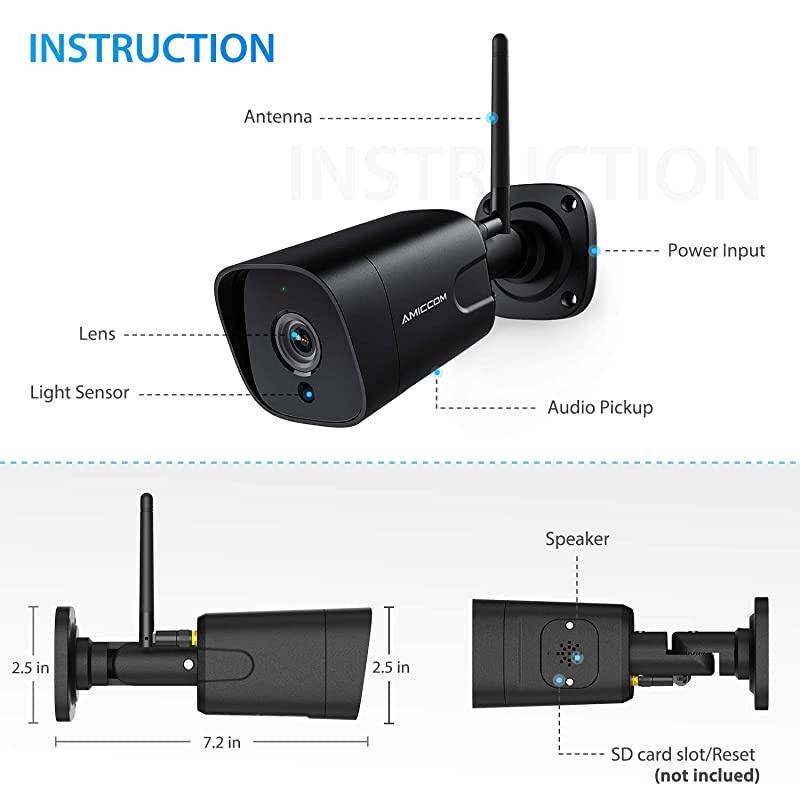 Security Camera 1080P Surveillance Cameras Waterproof IP66 IP Cam 24G IR Night Vision wired WiFi Security Camera SystemTwoWay AudioMotion Detection Activity Alert iOSAndroid