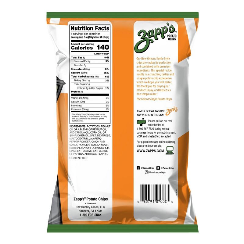 Zapp's New Orleans Kettle Style Hotter 'N Hot Jalapeno Potato Chips - 5oz
