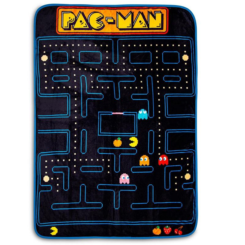 Just Funky Pac-Man Maze Fleece Throw Blanket | Cozy Lightweight Blanket | 45 x 60 Inches