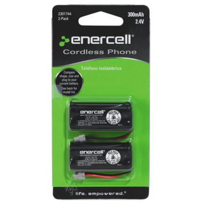 Enercell 2.4V 300mAh NI-MH Cordless Phone Battery - 2-pack Batteries