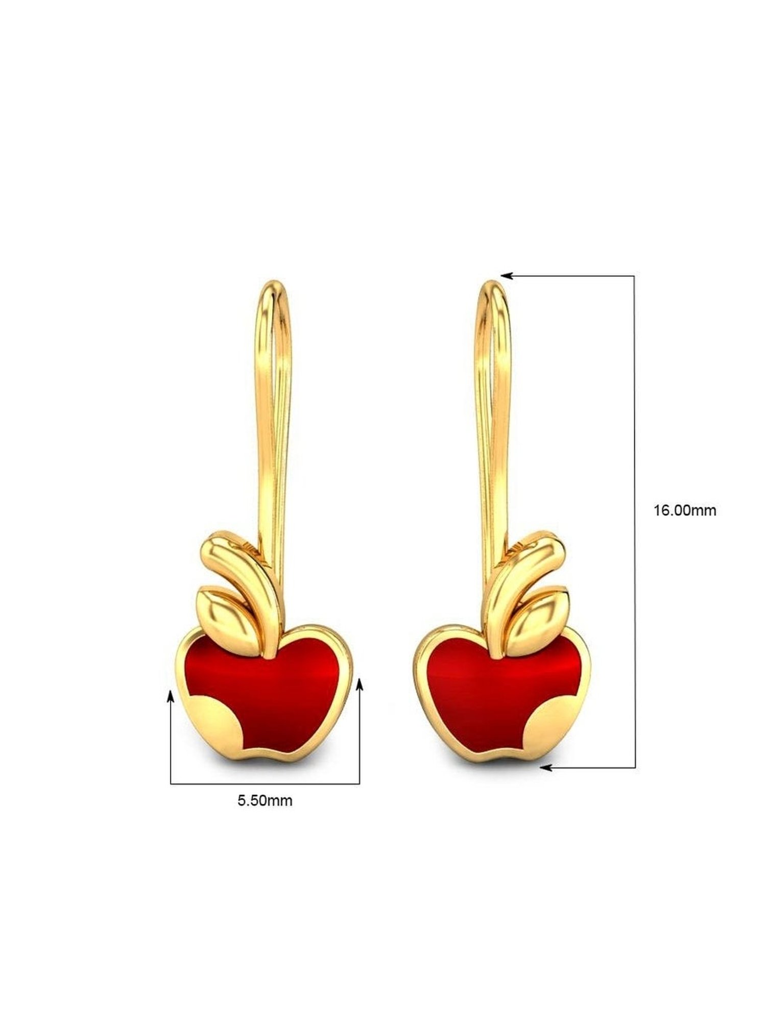 Candere by Kalyan Jewellers 18k BIS Hallmark Yellow Gold Drop Earrings