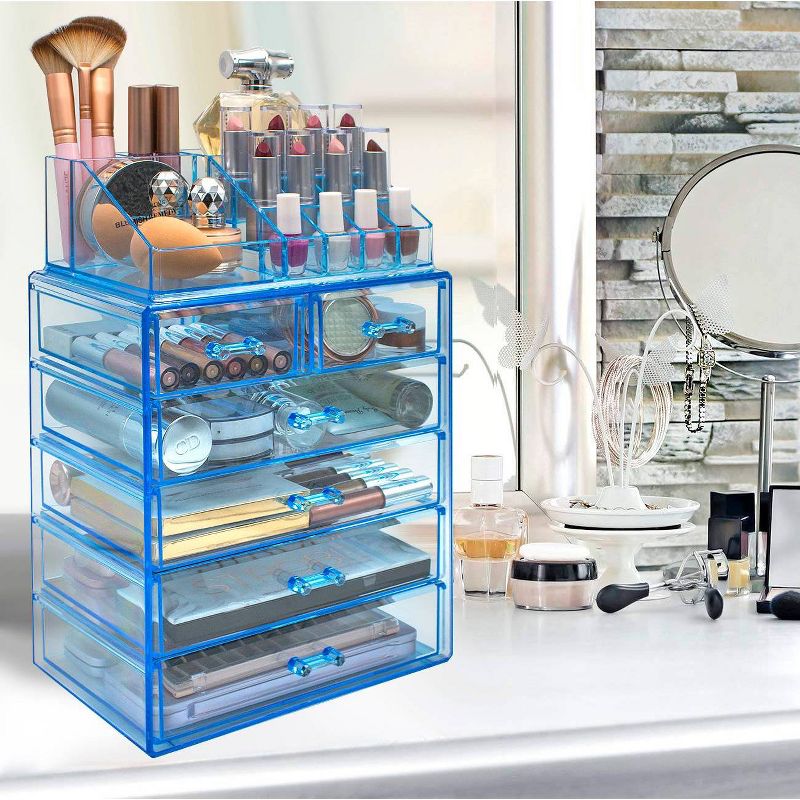 Sorbus Makeup Storage Case - Style 1 - Blue