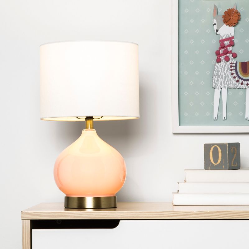 23" Iron/Seeded Glass Axel Farmhouse Industrial Task Lamp (Includes LED Light Bulb) Black - JONATHAN Y