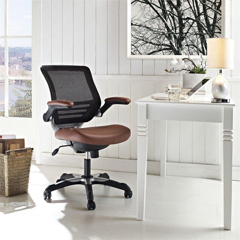 Edge Vinyl Office Chair in Tan