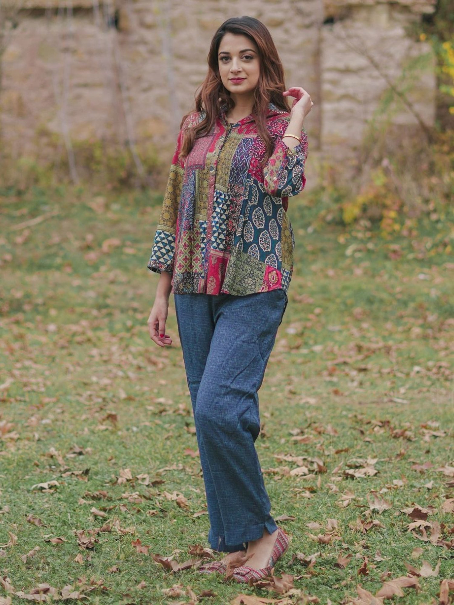 Kaftanize Vibrant Azure Ensemble Co-ord Set