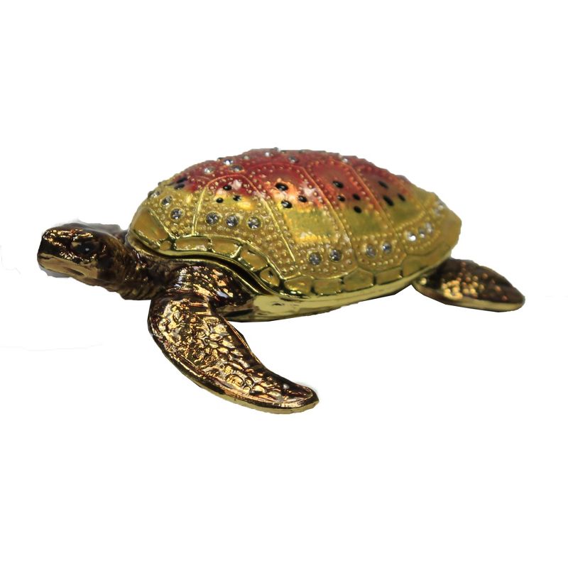 Hinged Trinket Box 0.75" Sea Turtle Box Magnetic Ocean  -  Decorative Figurines