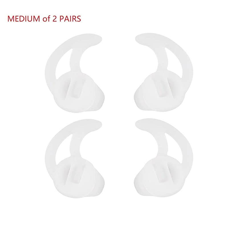 Replacement Fin Silicone Ear Mold Compatible with Two Way Radio Acoustic Tube Earpiece Transparent 2 Pairs Medium 28mm