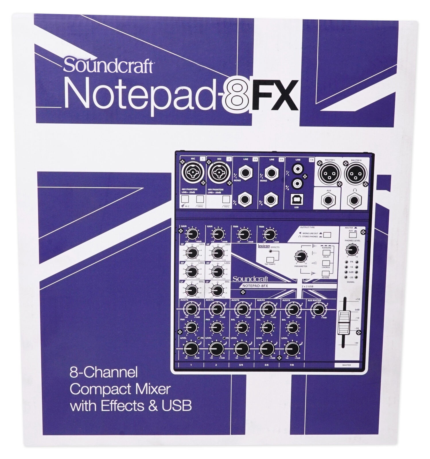 Soundcraft Notepad-8FX 8-Channel Live Sound/Recording Mixer+Effects+USB 4 Mac/PC