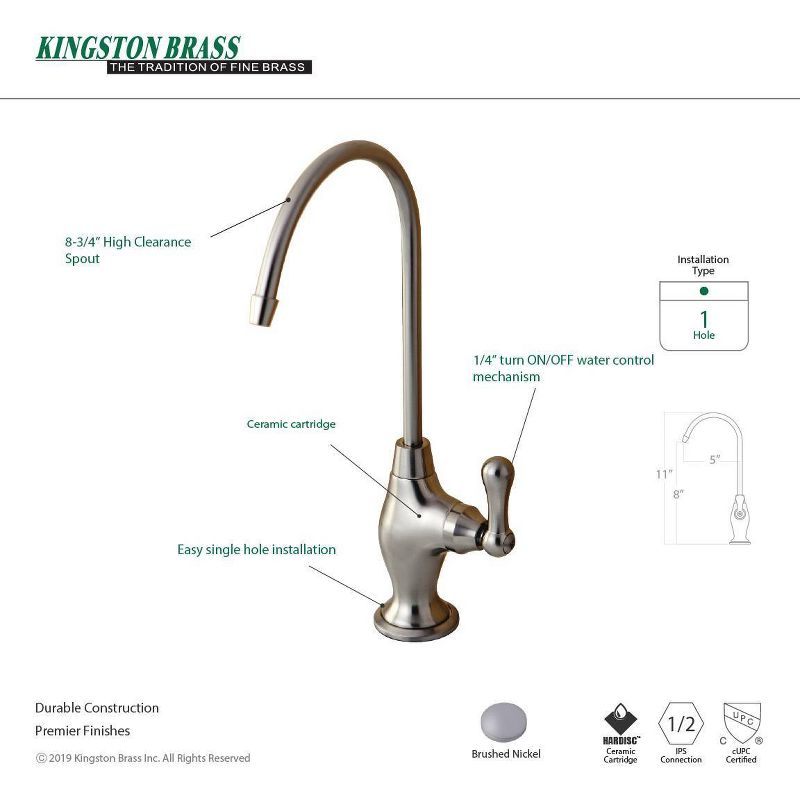 Restoration Water Filter Kitchen Faucet Satin Nickel - Kingston Brass