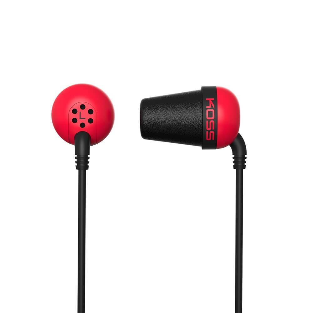 KOSS Red PLUGR Earbud Noise Isolating