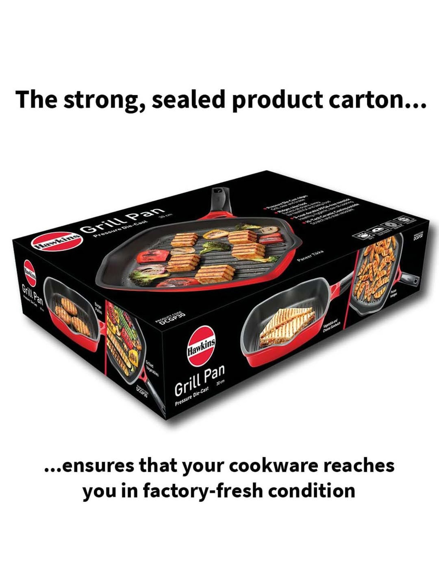 Hawkins Red Ceramic 30 cm Die Cast Grilling Pan (Dcgp30) (1 L)