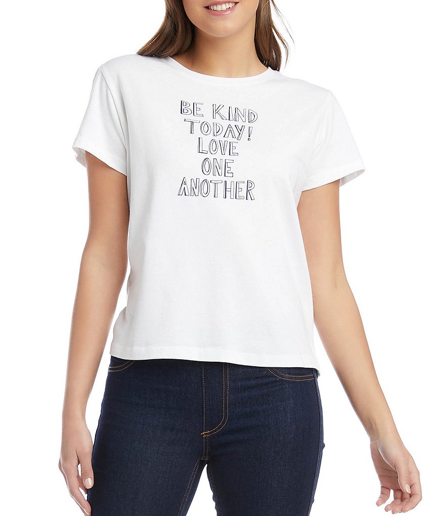 Karen Kane Inspirational Print Short Sleeve Graphic Tee