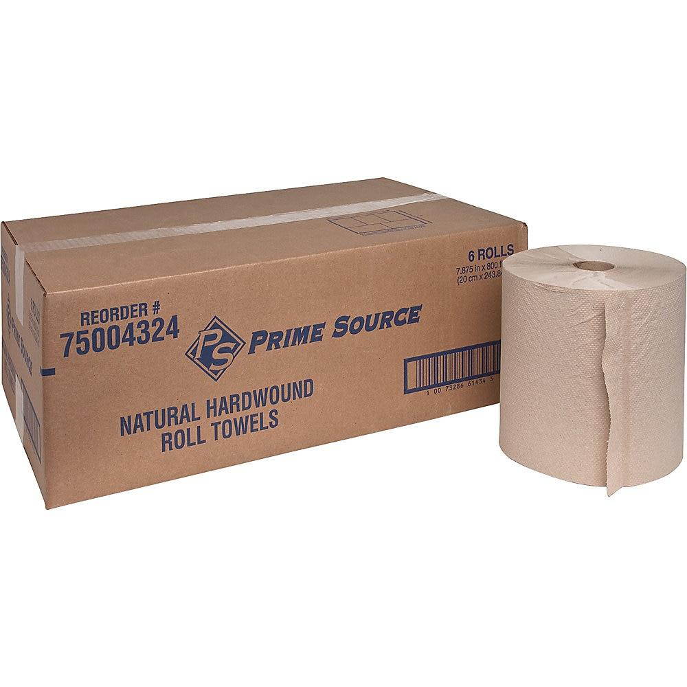 Genuine Joe Hardwound Roll Towels 2"Core 7-7/8"x800' 6 Rolls/CT NATRL 22600