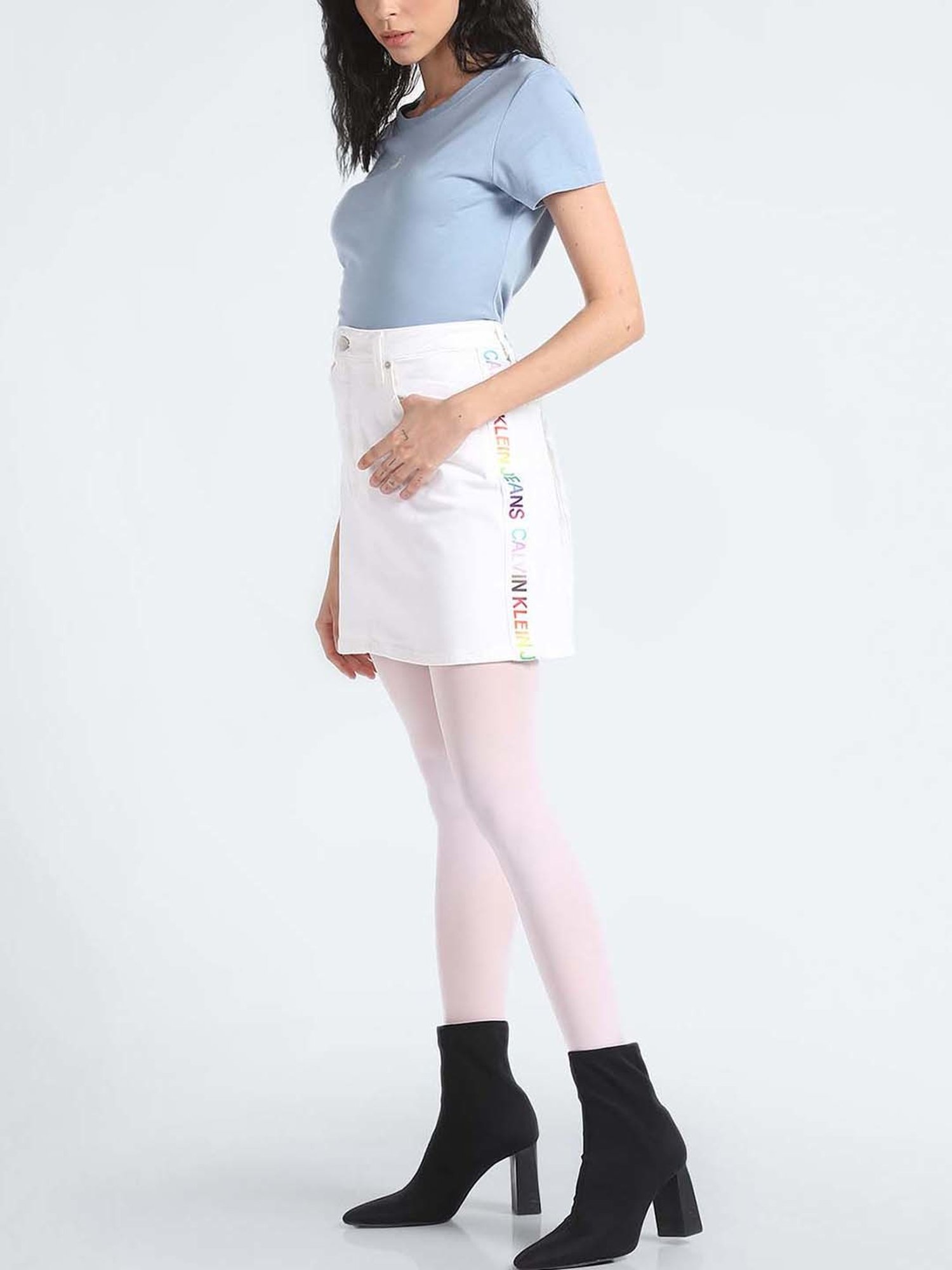 Calvin Klein Jeans White Slim Fit Skirt