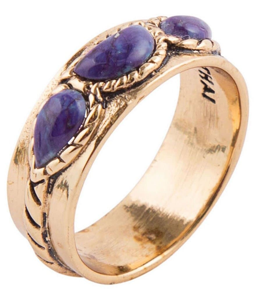 Barse Bronze and Purple Turquoise Ring
