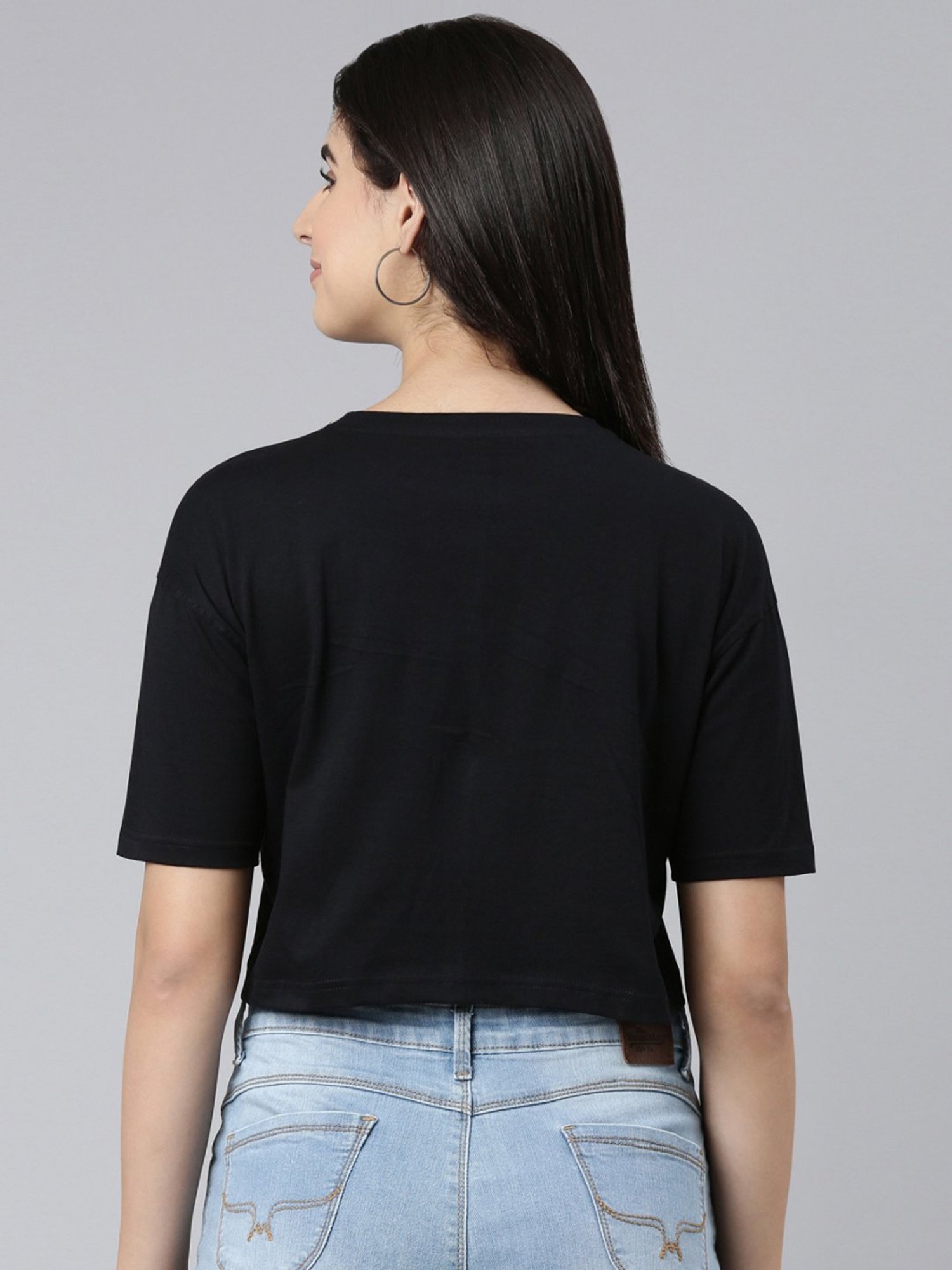 Kryptic Pure Cotton Printed Drop Shoulder Oversized Crop T-Shirt