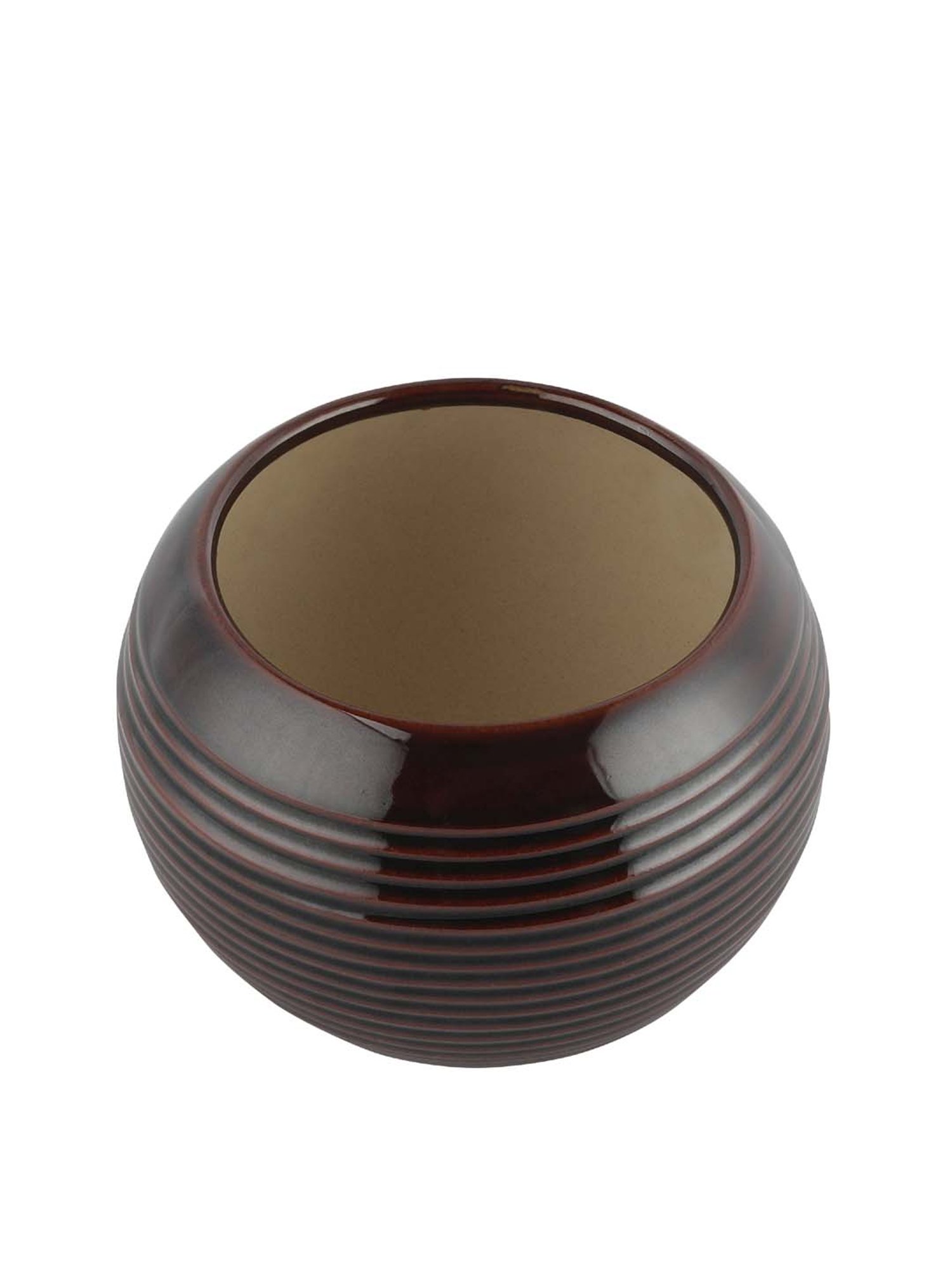 VarEesha Brown Ceramic Planter Pot - Set of 1