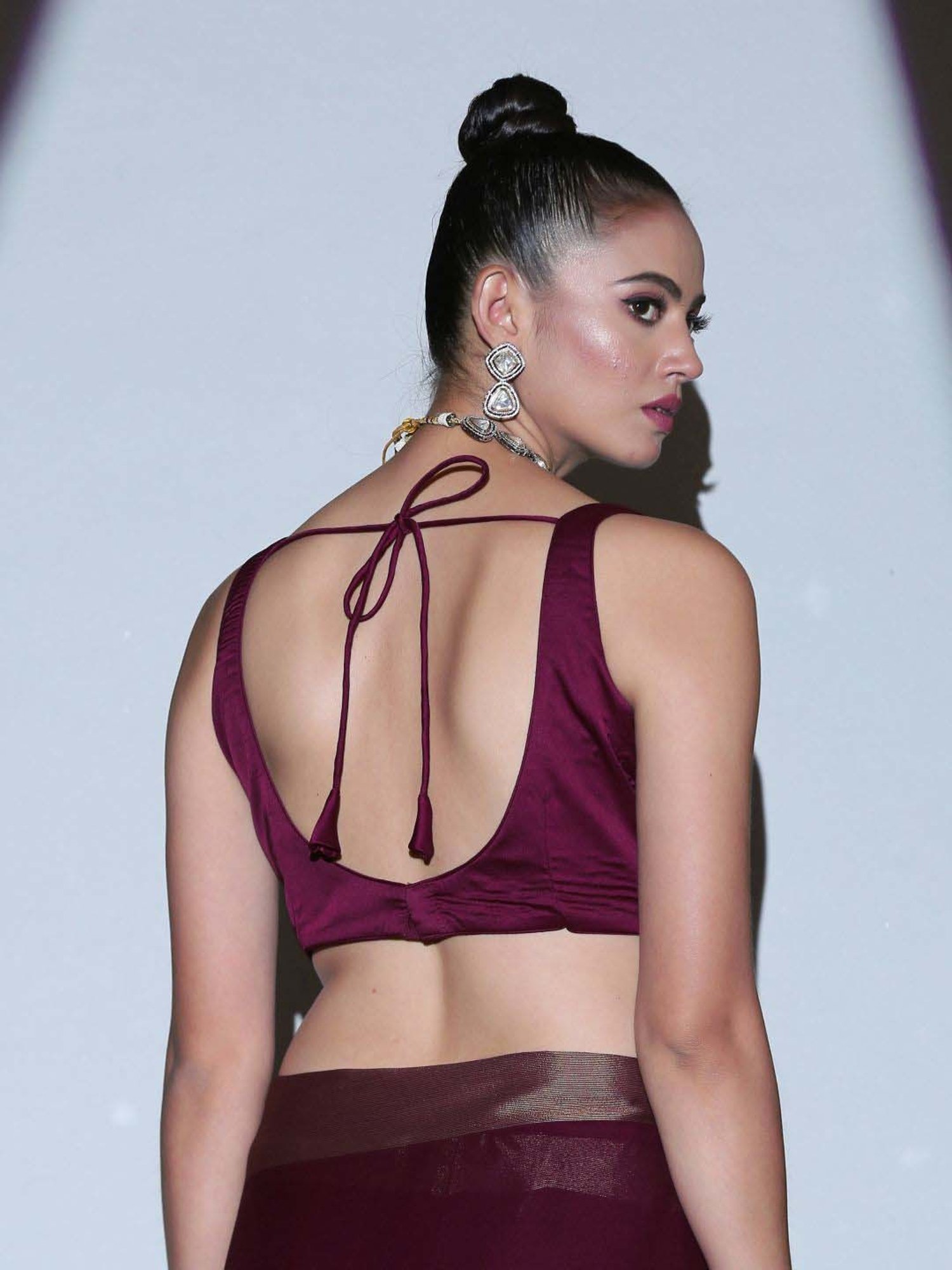 Swtantra Maroon Plain Readymade Blouse