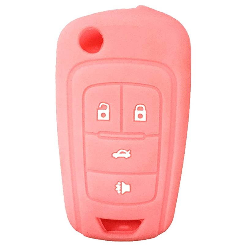 Pink 4 Buttons Key Cover for Flip Folding Key Case Cover Silicone cover for 2010 2011 2012 2013 2014 Camaro