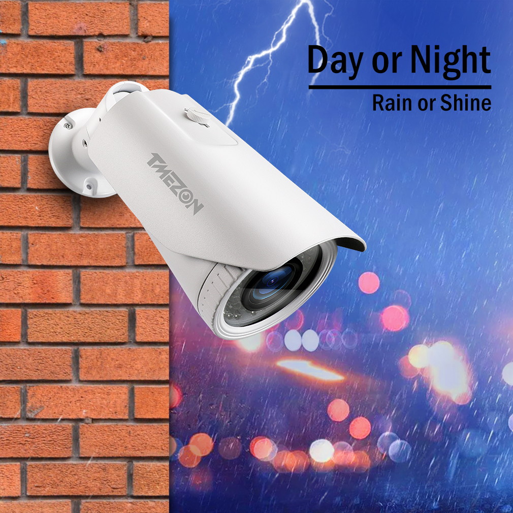 TMEZON 1080P AHD 4-IN-1 2.0MP Dome Camera with Varifocal Manual Zoom Lens 2.8mm-12mm IR Night Vision CCTV Camera for Home Outdoor Surveillance System Metal 1PK/2PK/4PK/8PK