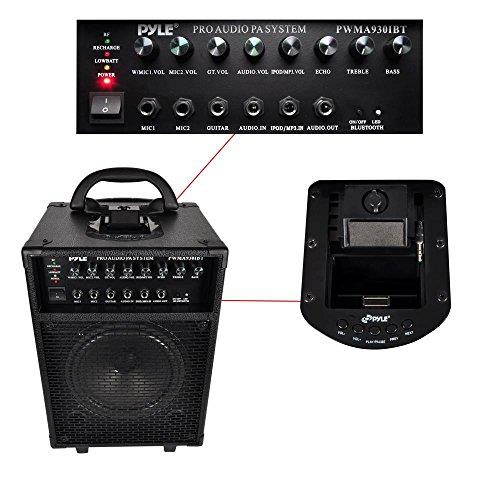 Pyle PWMA930IBT Wireless Portable Bluetooth PA Speaker System, Rechargeable Battery, Microphone, 600W