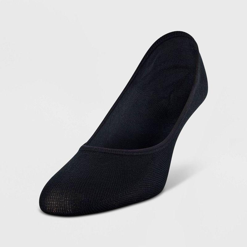 Peds Women's Microfiber Liner Petite 2pk - Black 4-7