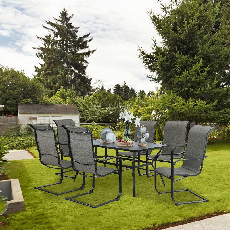 7pc Classic Outdoor Patio Dining Set Gray Wash - Saracina Home