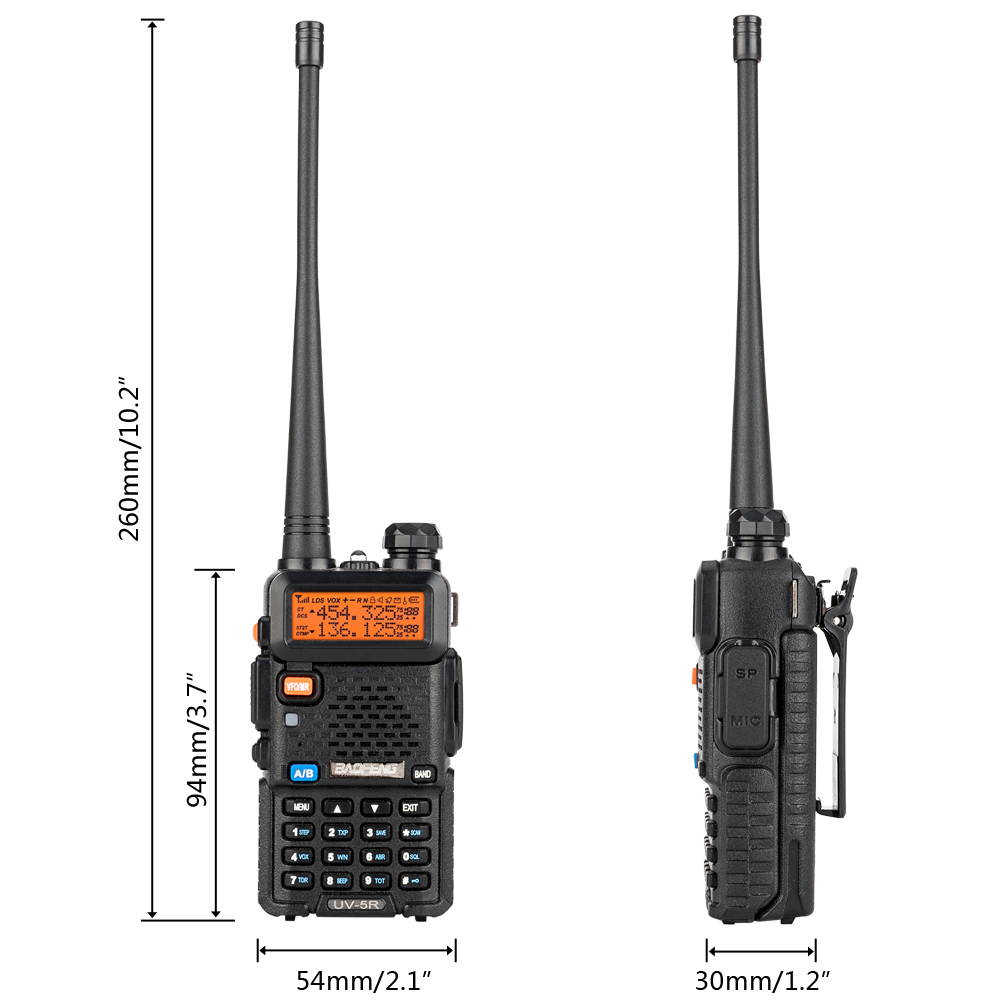 6pcs BAOFENG 1.5" LCD 5W 136~174MHz / 400~520MHz Dual Band Walkie Talkie with 1-LED Flashlight Black