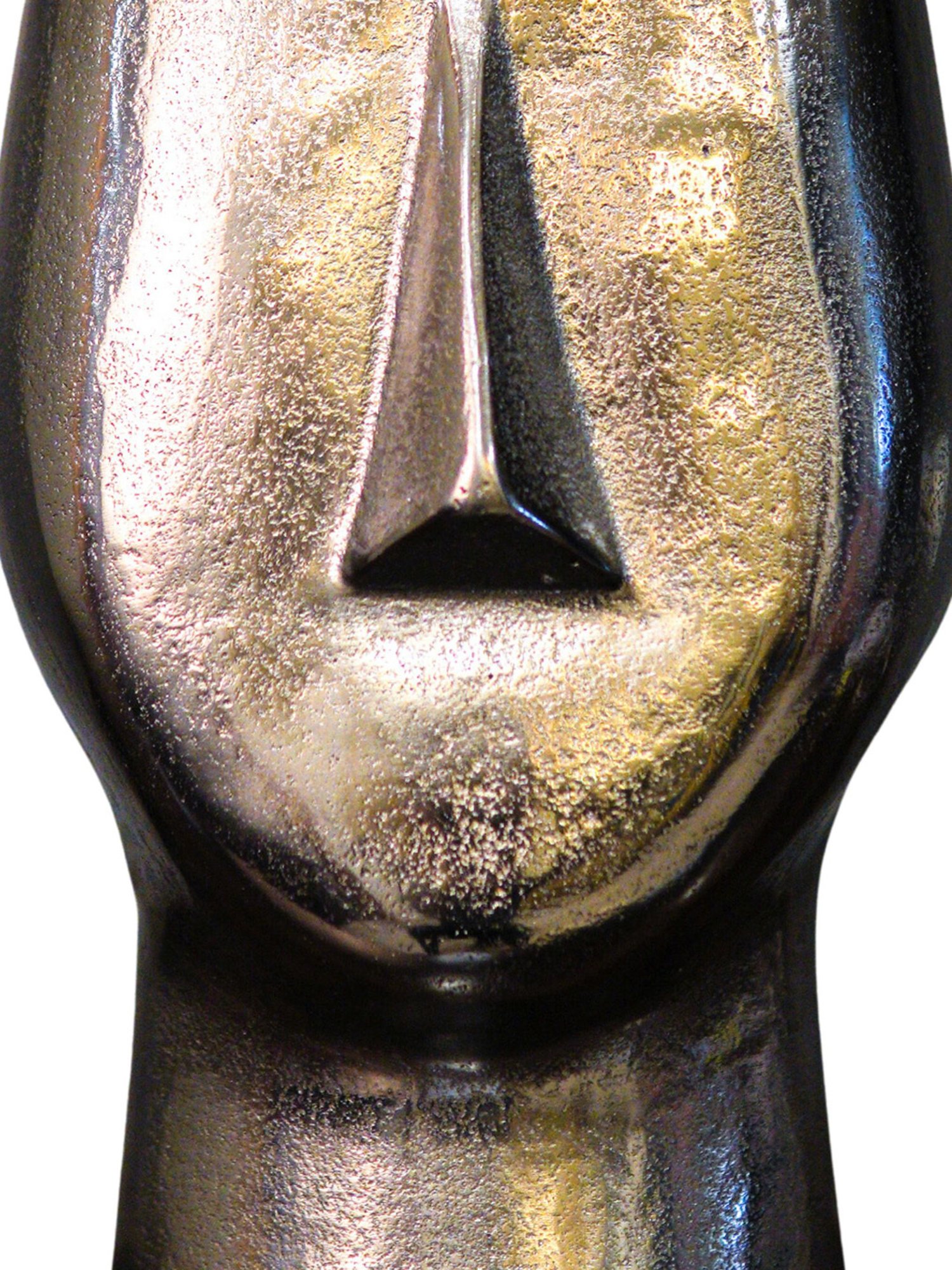 Ambi Quirky Pure Brass Face Flower Vase Table Art (Silver)