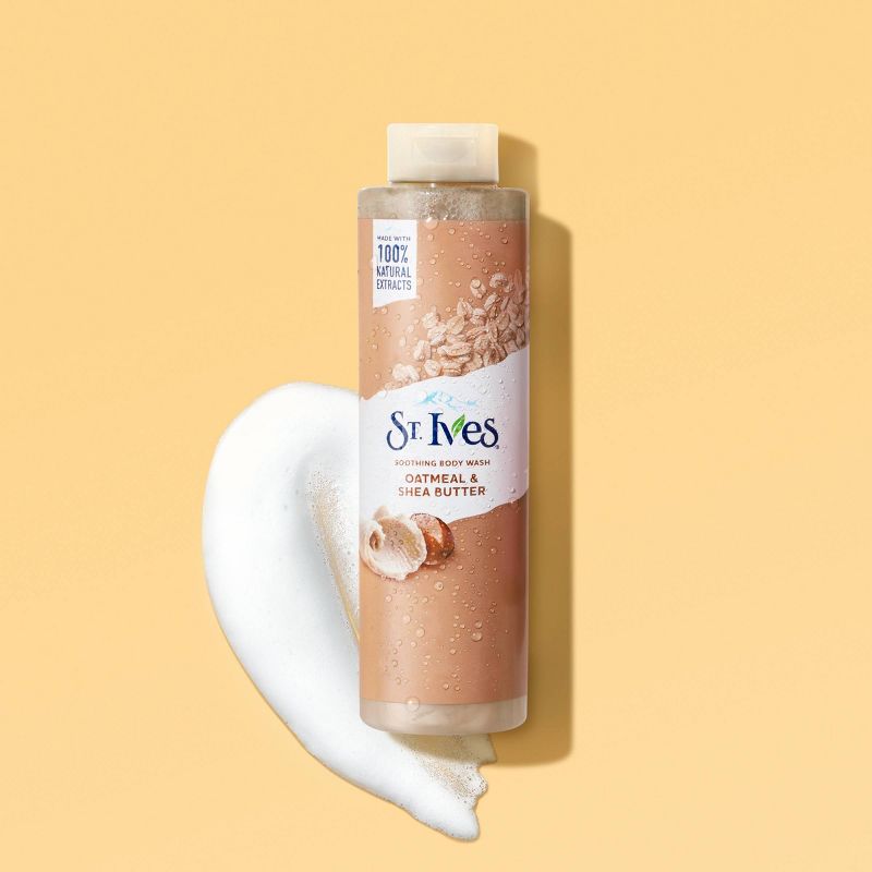 St. Ives Oatmeal & Shea Butter Plant-Based Natural Body Wash Soap - 22  fl oz