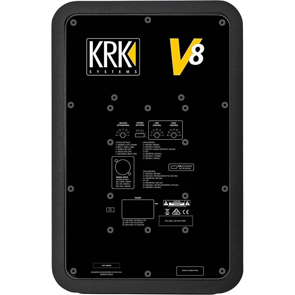KRK V8 S4 8" Two-Way Active Studio Monitor (Single)