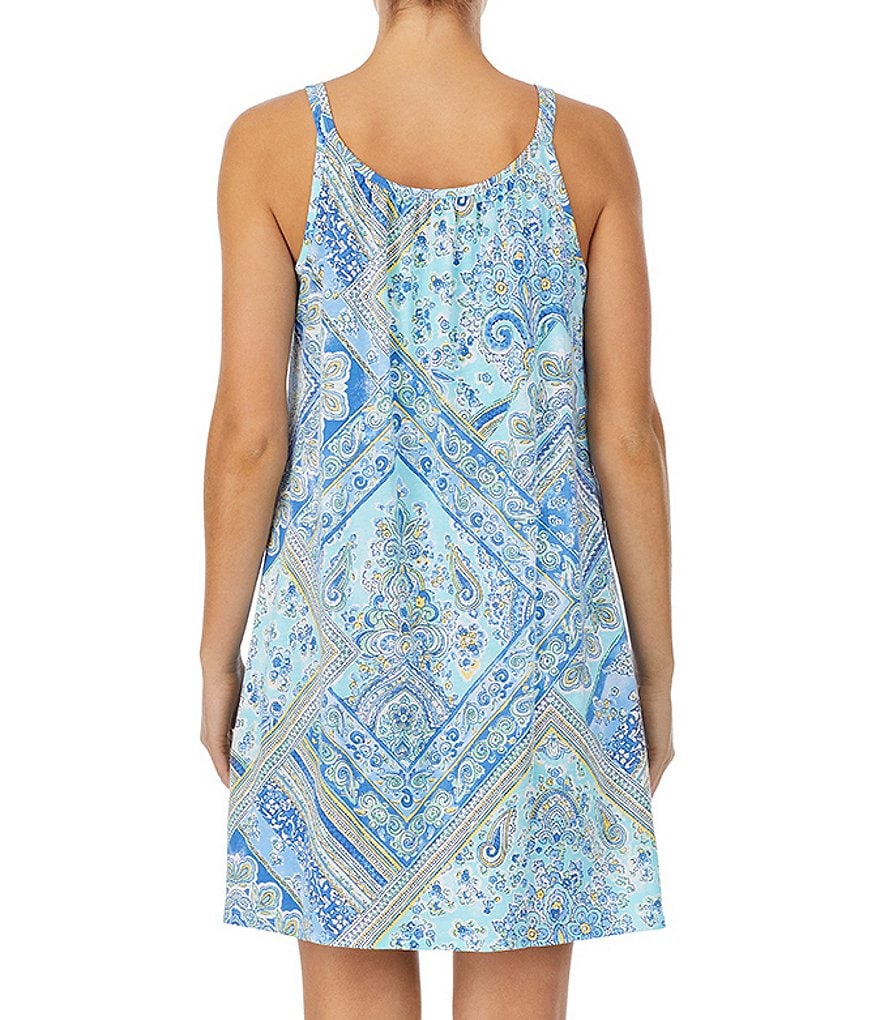 Lauren Ralph Lauren Patchwork Print Knit Short Nightgown