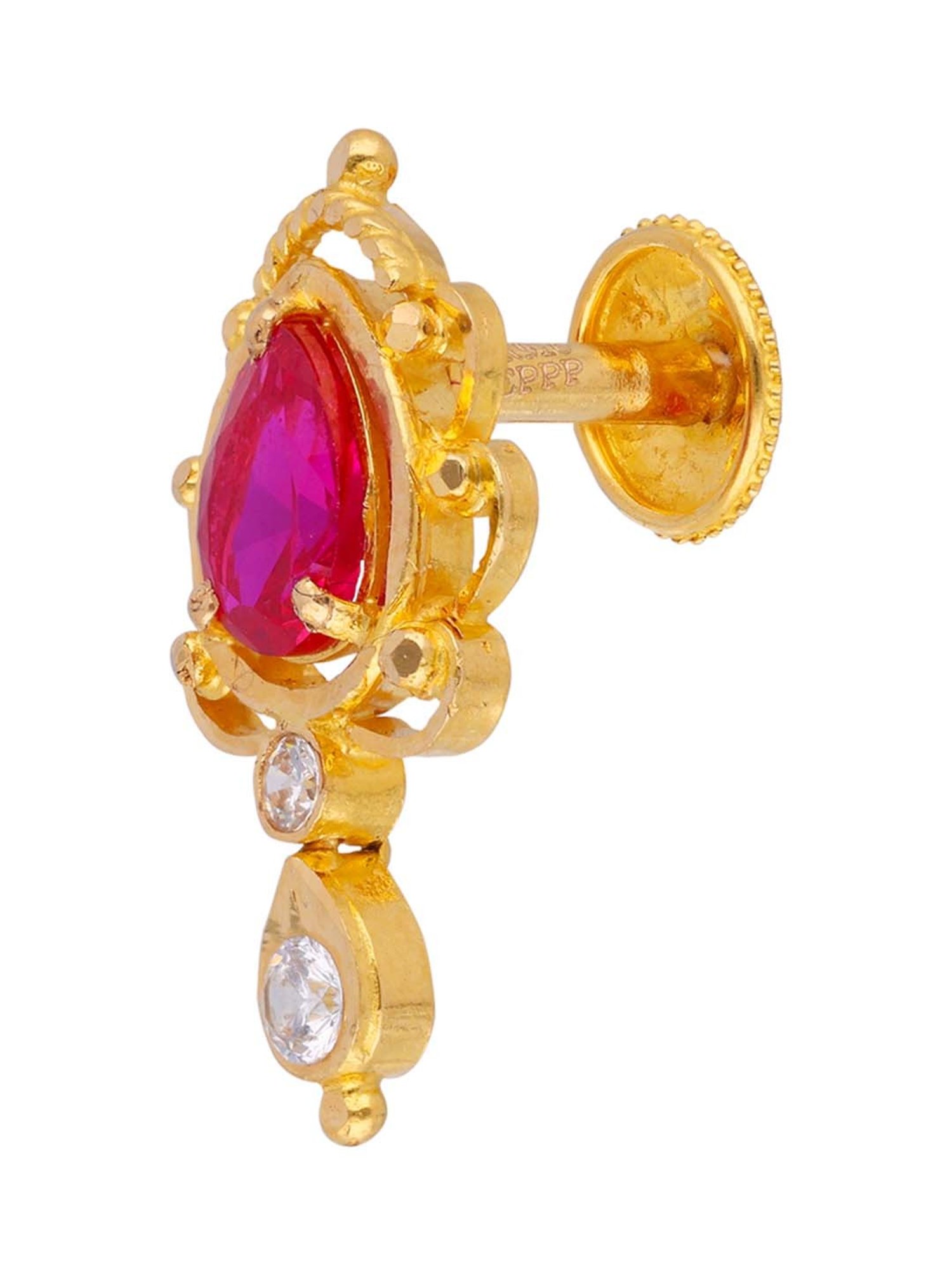 CKC Radiant Elegance: Gold Drops Set with Colorful Zircon