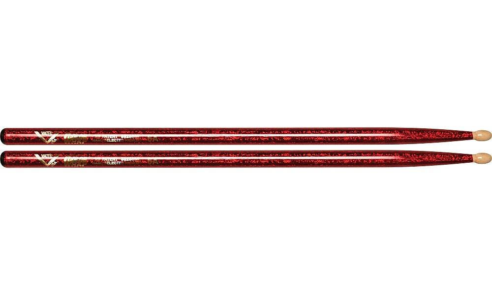 Vater VCR5A Red Sparkle Wrap 5A Wood Tip Drumsticks