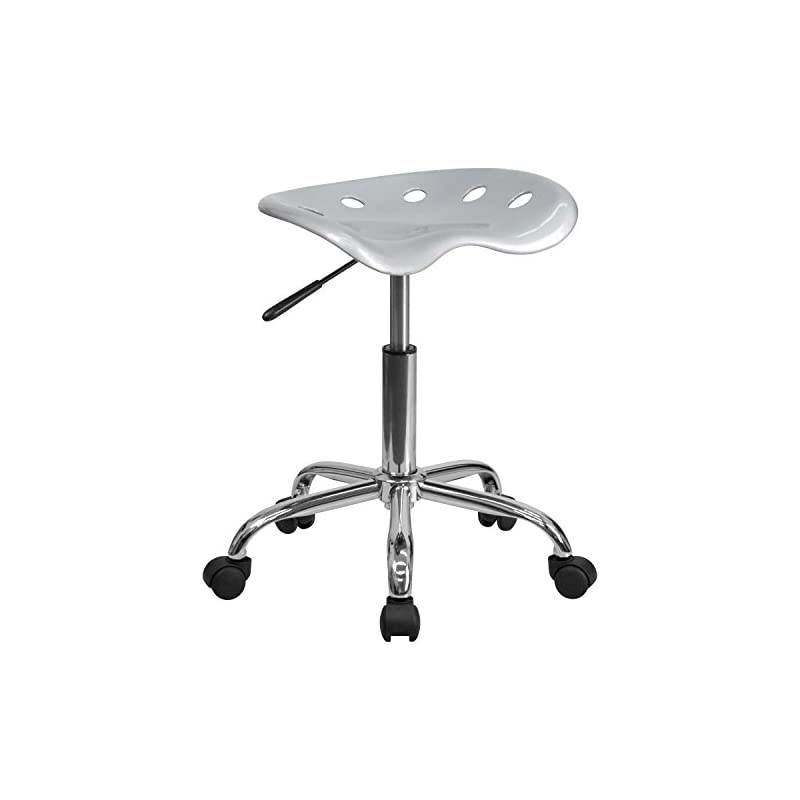 Vibrant Silver Tractor Seat and Chrome Stool
