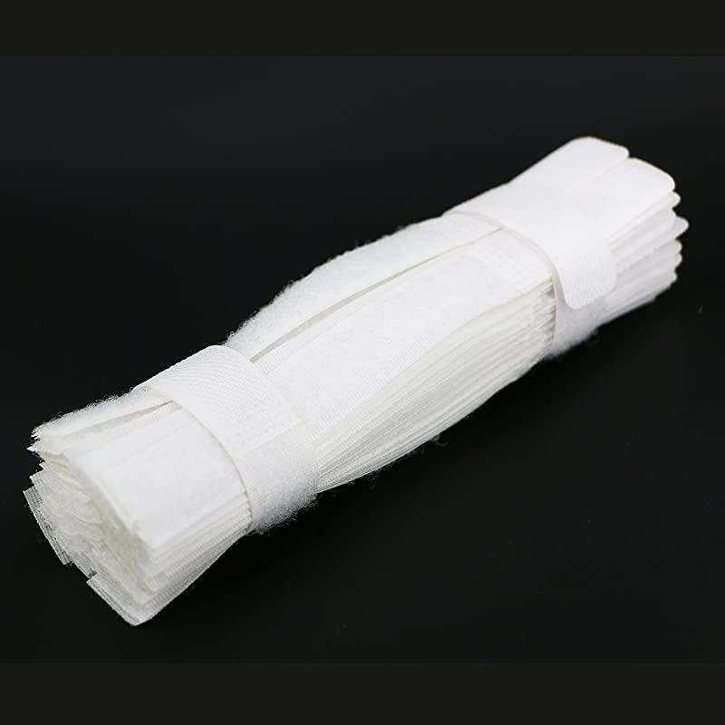 50pcs Cable Ties Reusable Fastening Wire Organizer Cord Rope Holder 7 Inch (White)