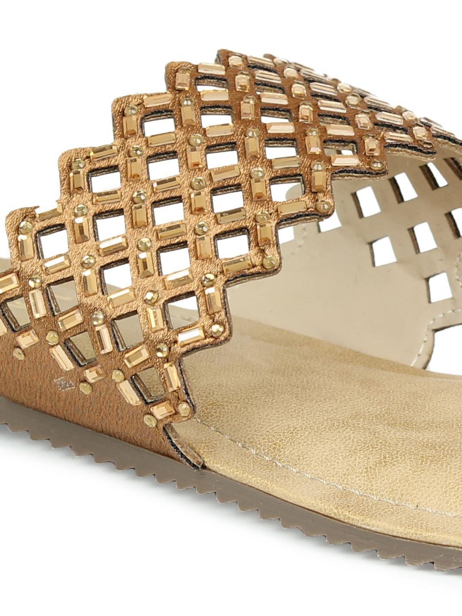 Inc.5 Women's Antique Gold Toe Ring Sandals