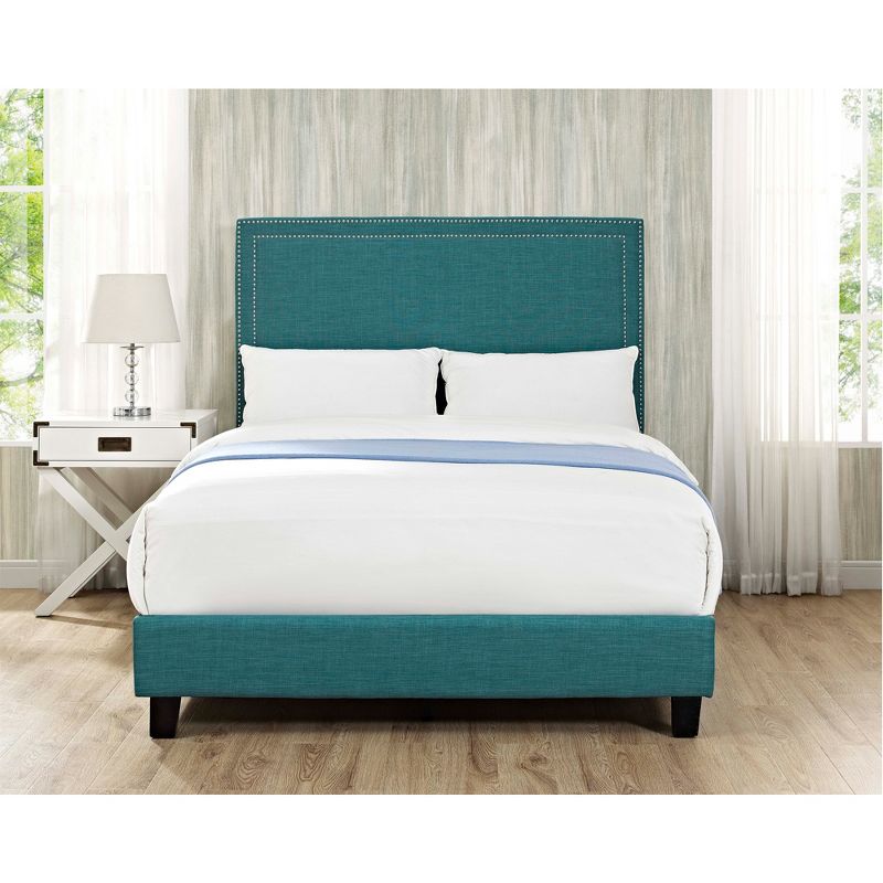Emery Upholstered Full Platform Bed Teal - Picket House Furnishings