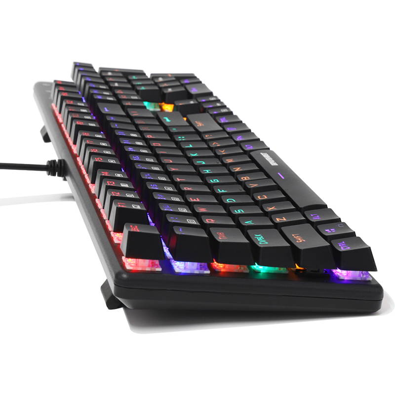 Mechanical Keyboard Office Keyboard,Mechanical Blue Switch,9 LED Backlit Modes,104 Keys
