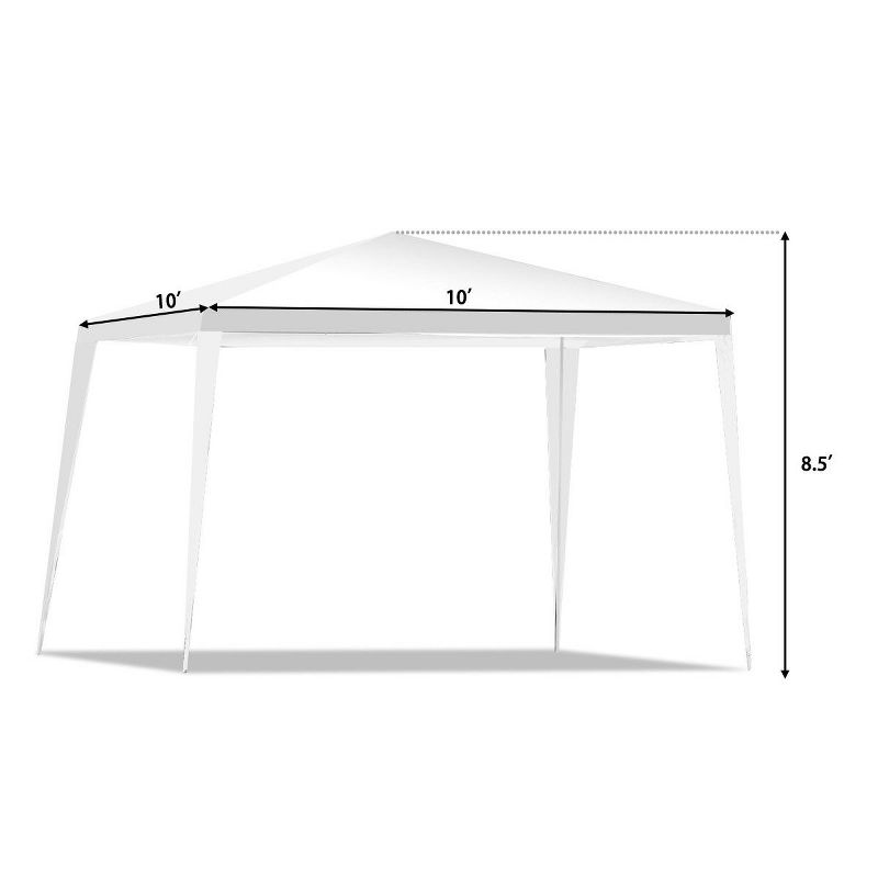 Costway Outdoor 2-Tier 10'x10' Gazebo Canopy Shelter Awning Tent Patio Garden Screw-free structure Brown