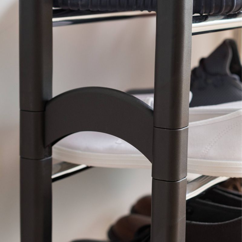 IRIS 2 Tier Slim Stackable Metal Shoe Rack Black