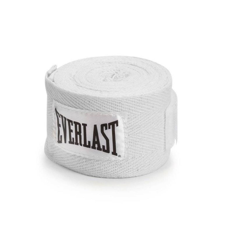Everlast Black Elite Boxing Gloves 12 Ounce & White 120-Inch Hand Wraps