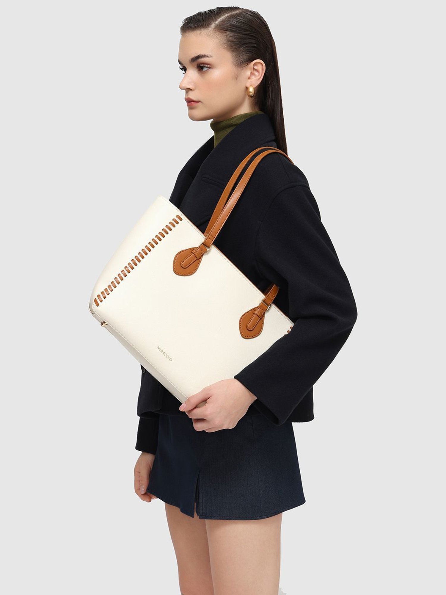 Miraggio Karen Ivory Large Tote Bag